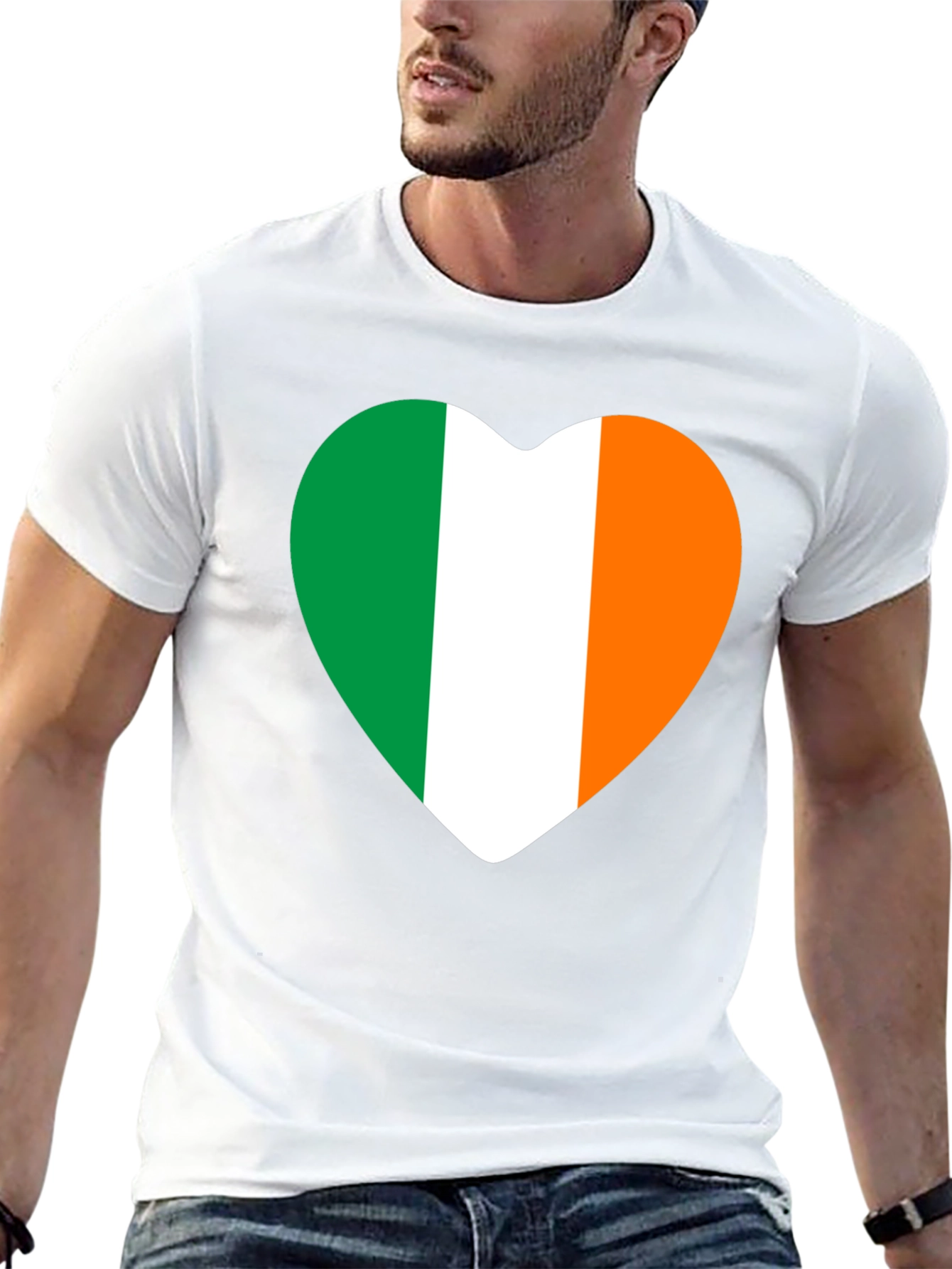 Irish Flag Heart T-Shirt - Black Tee