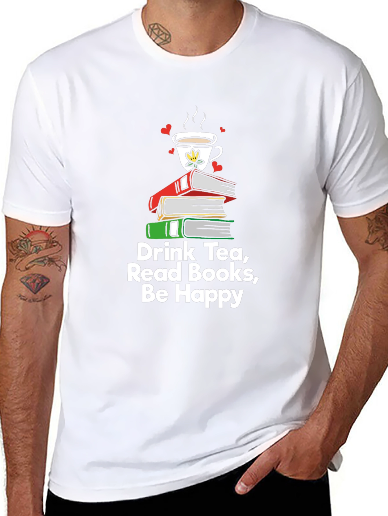 Drink Tea Read Books Be Happy T-Shirt