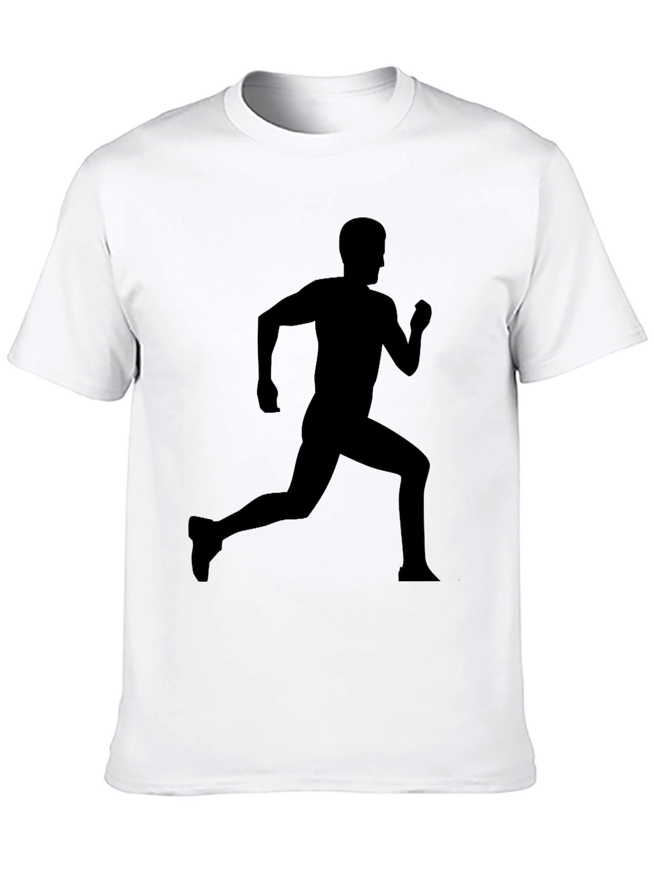 Mens Black Running Silhouette Graphic T-Shirt
