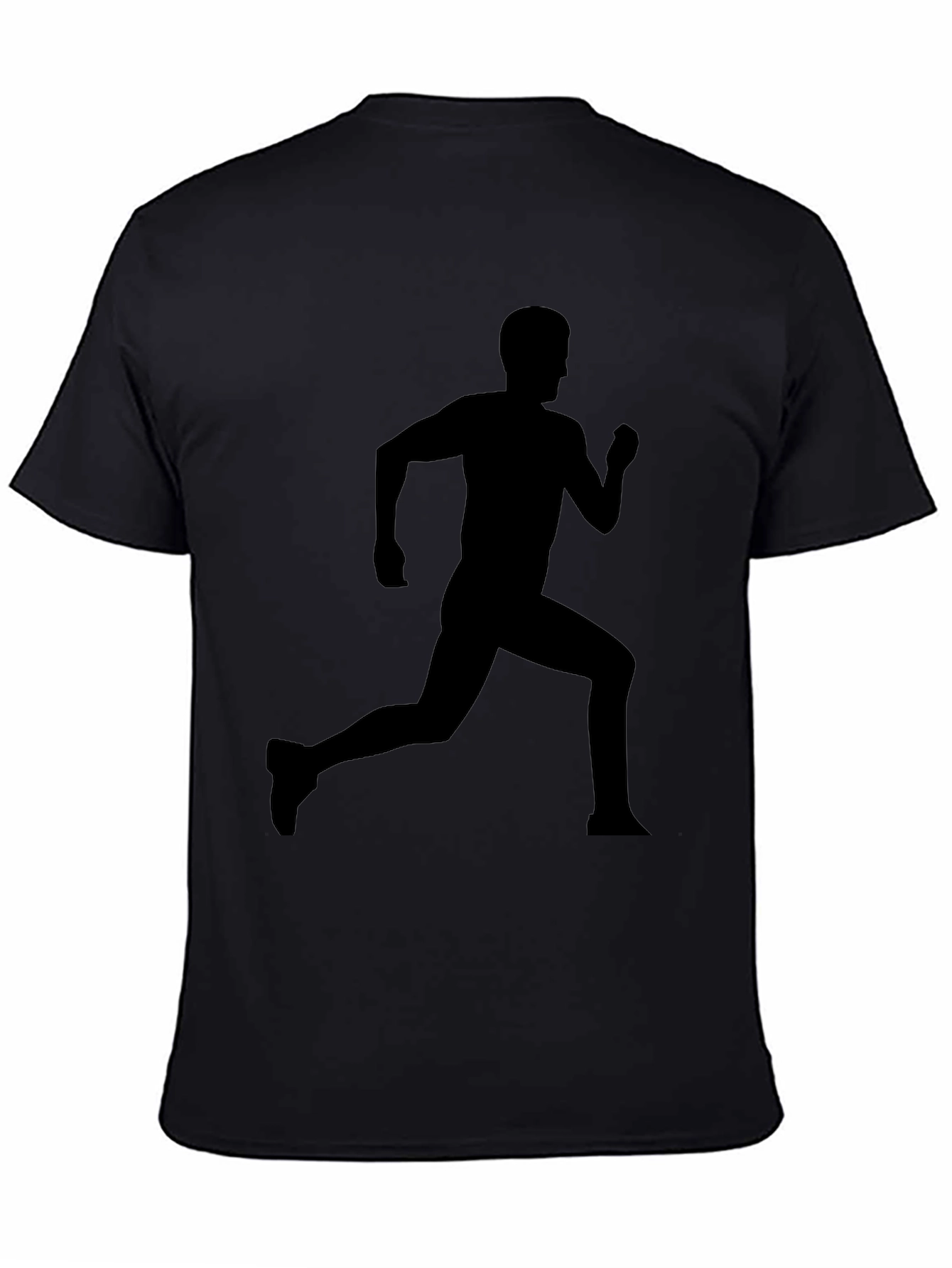 Mens Black Running Silhouette Graphic T-Shirt