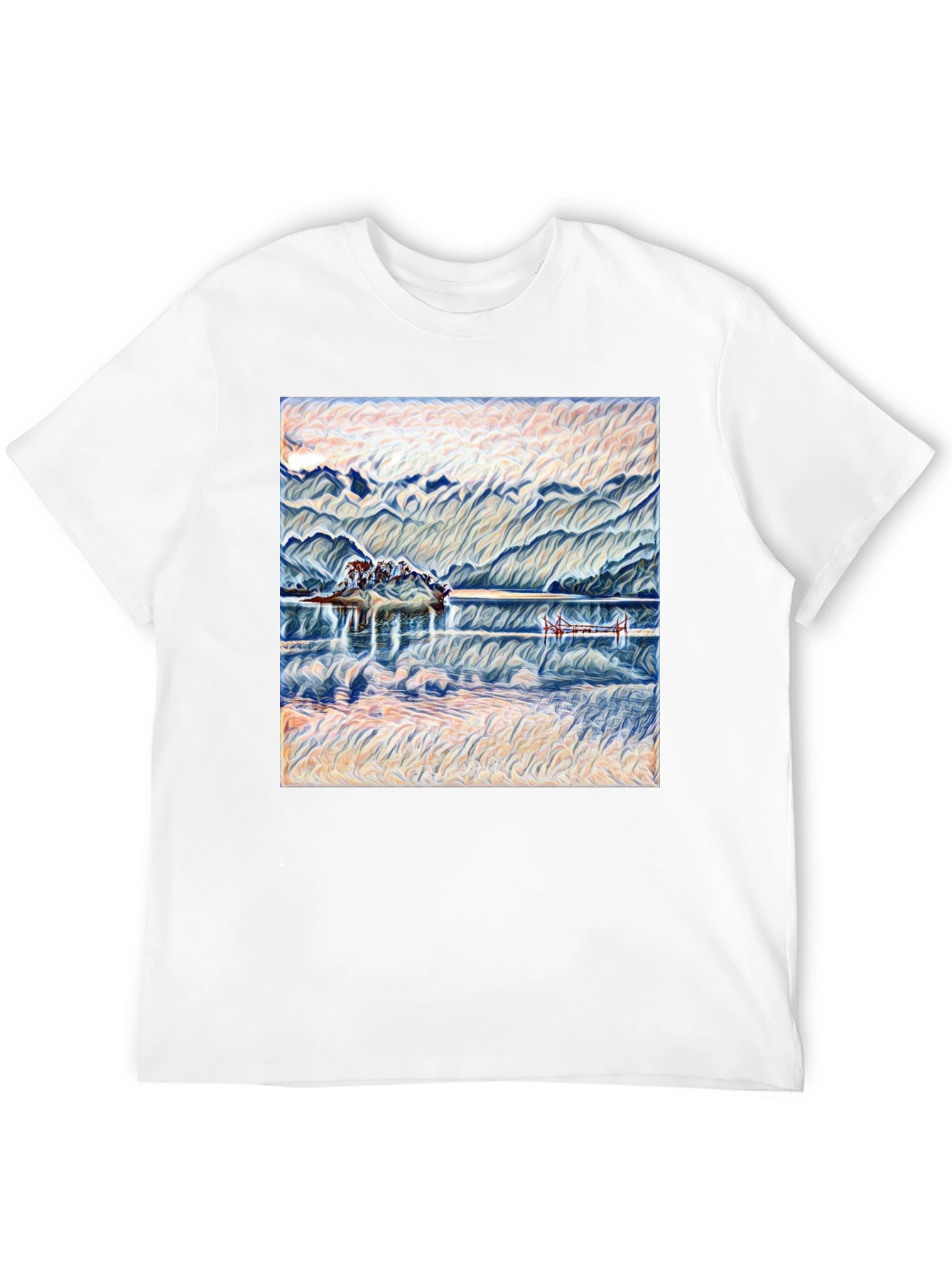 Mountain Lake View Graphic Tee - Relaxed Fit