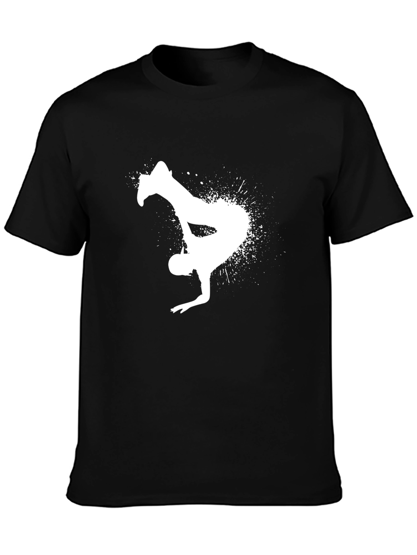 Black Tee with White Breakdancer Graphic