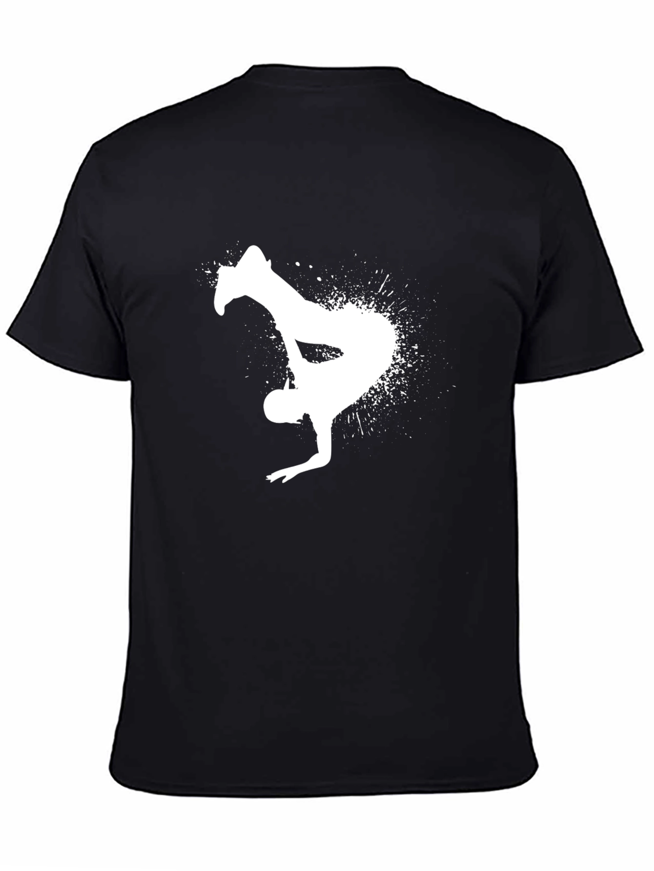 Black Tee with White Breakdancer Graphic