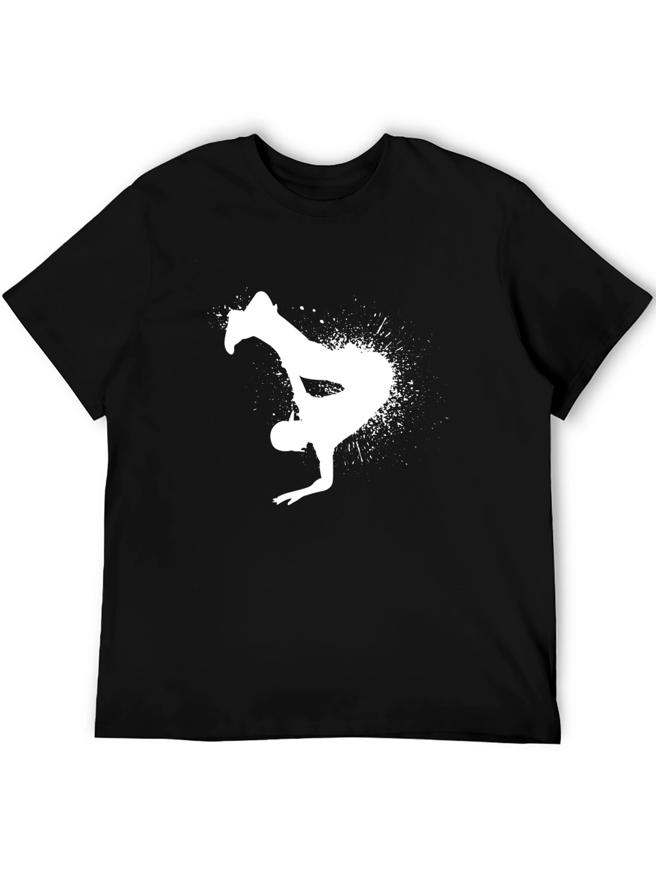 Black Tee with White Breakdancer Graphic
