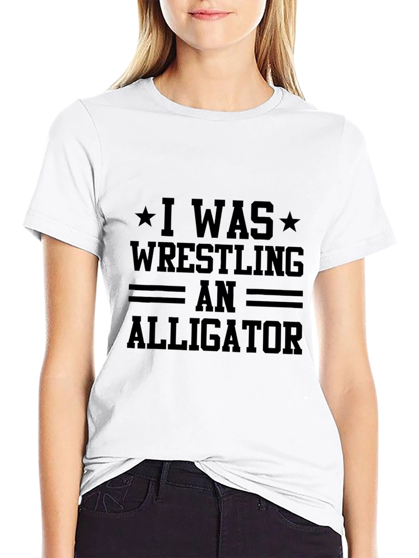 Wrestling Alligator Graphic Tee - Black T-Shirt
