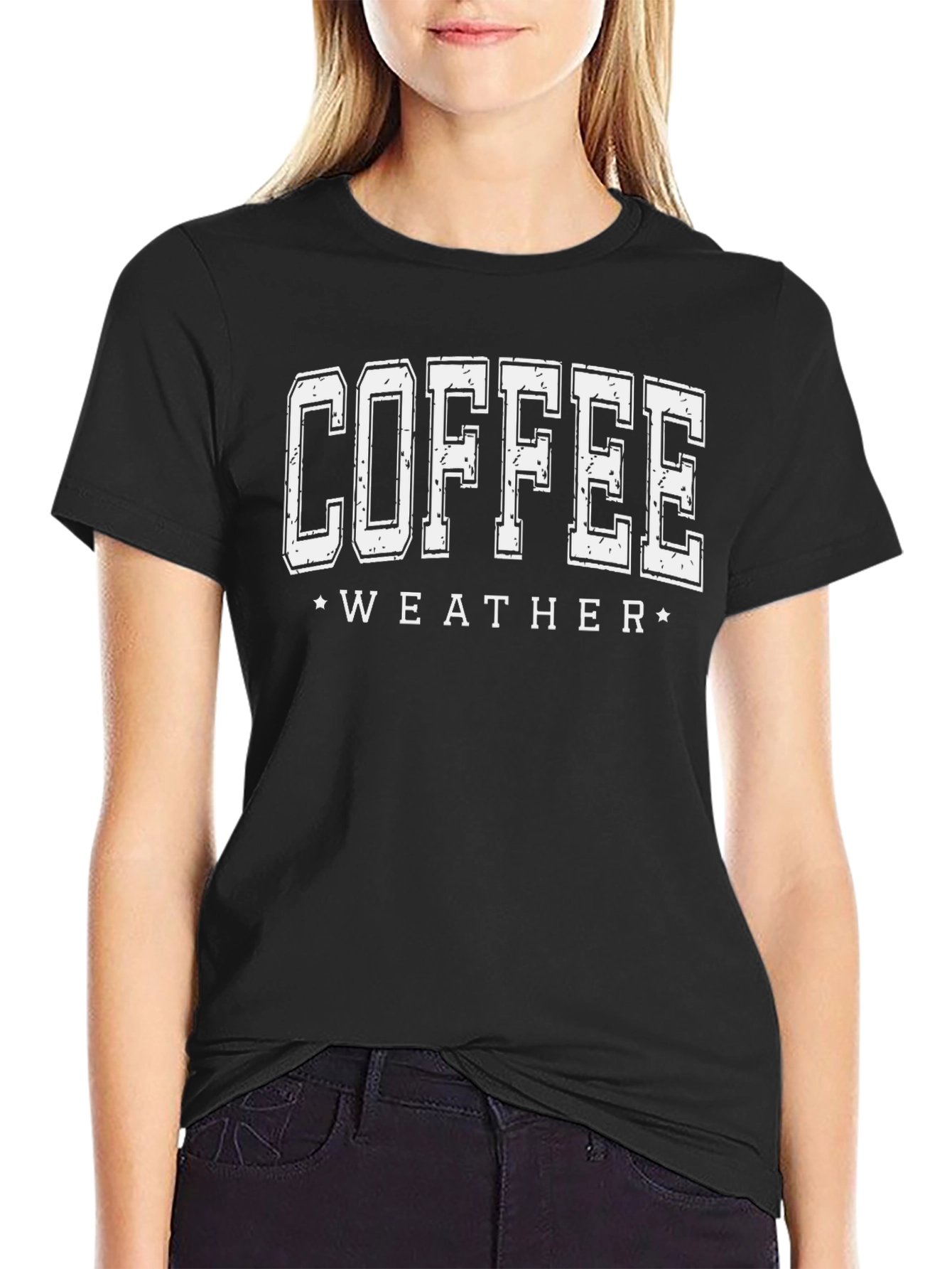 Coffee Weather Black Graphic T-Shirt