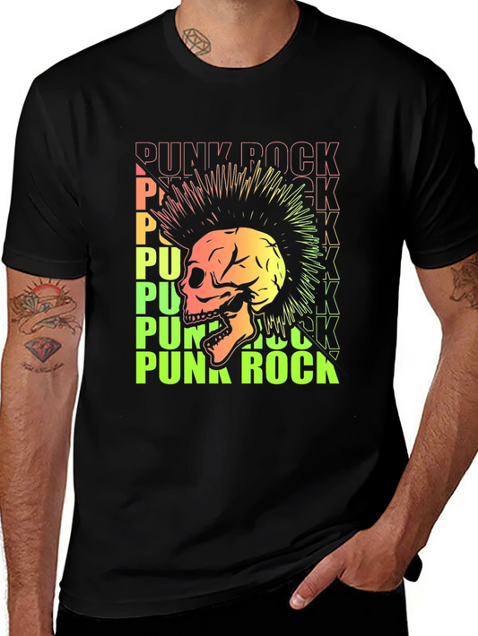 Punk Rock Skull Graphic Tee - Edgy Style