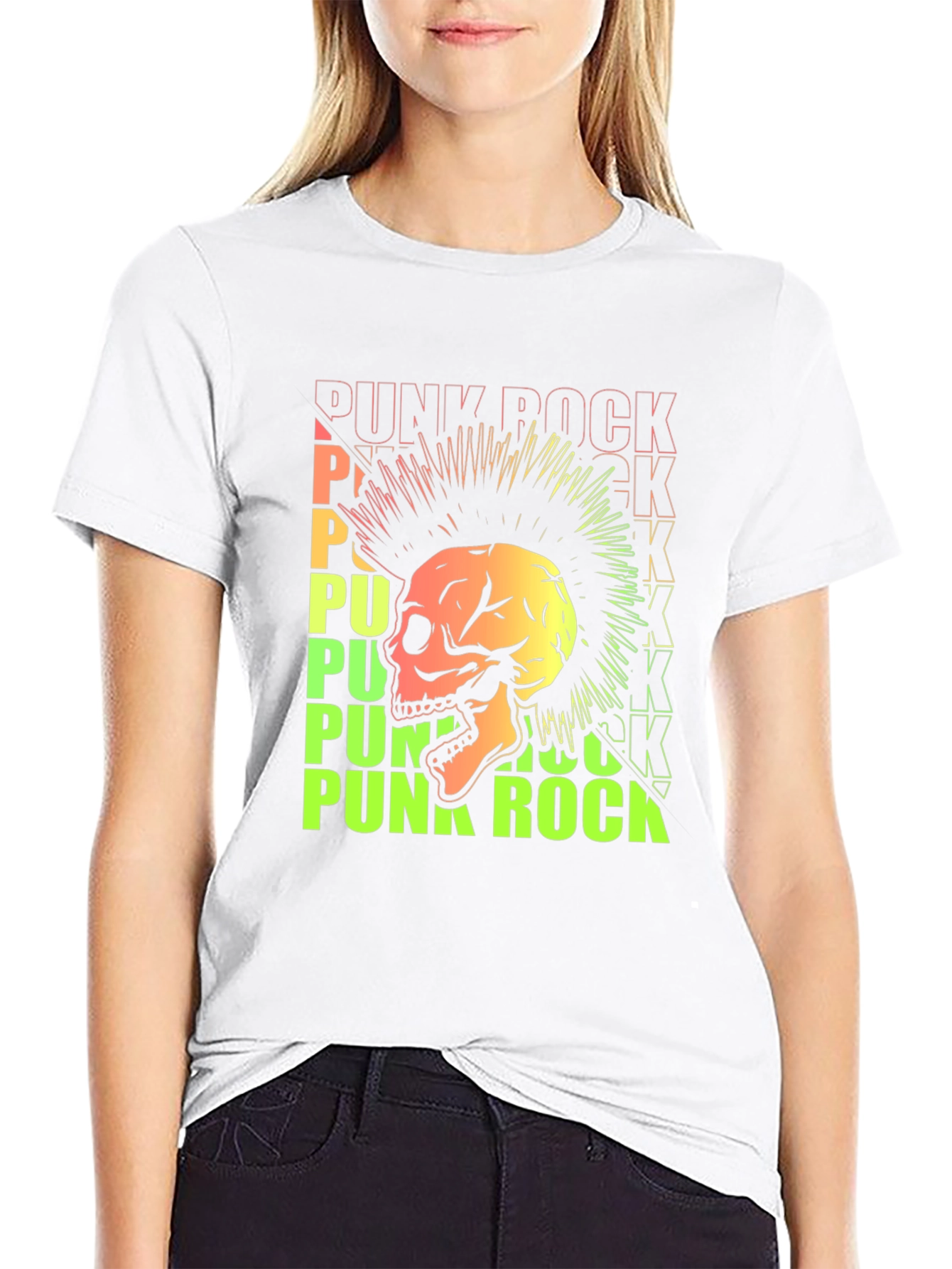 Punk Rock Skull Graphic Tee - Edgy Style