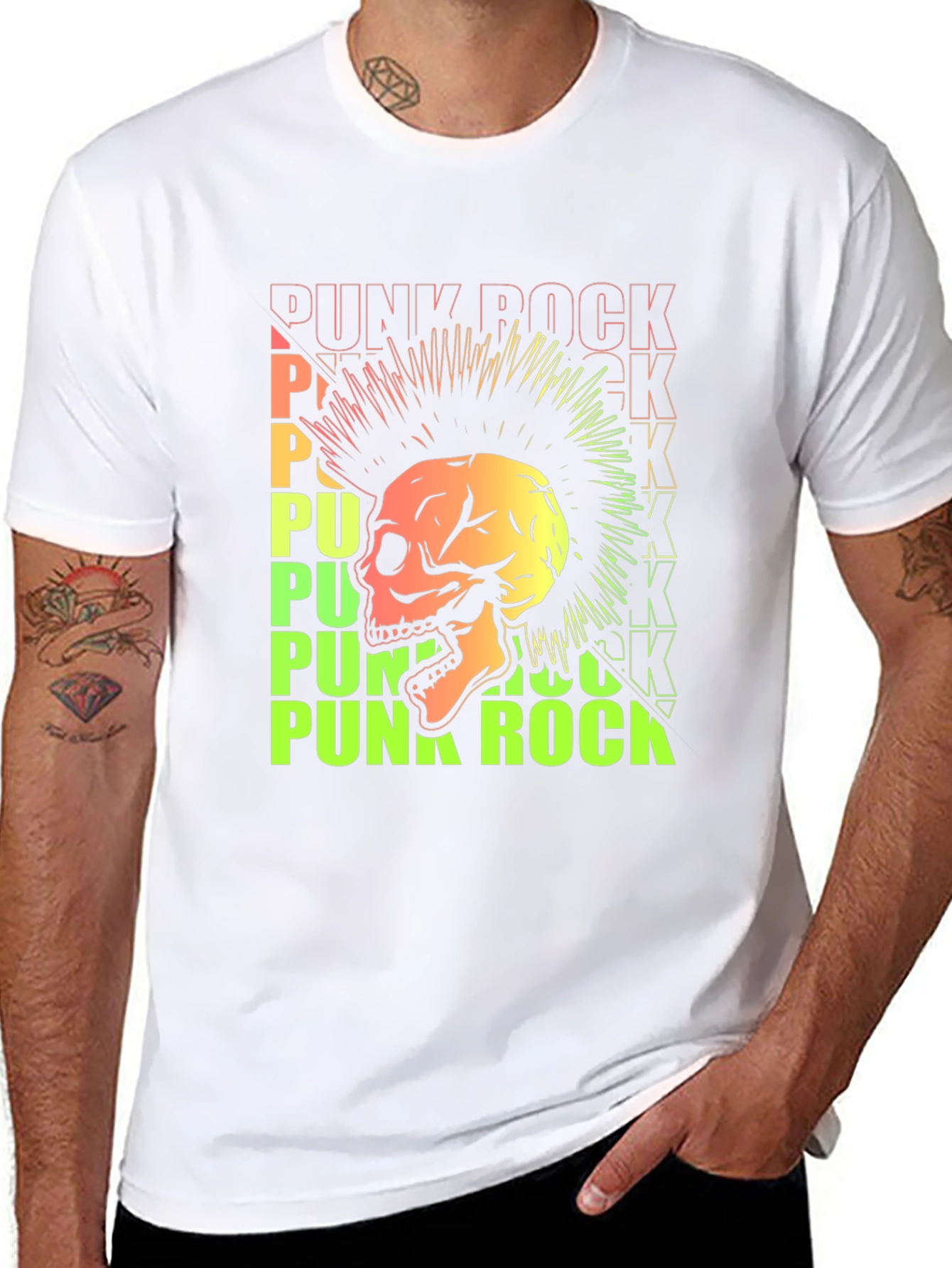Punk Rock Skull Graphic Tee - Edgy Style