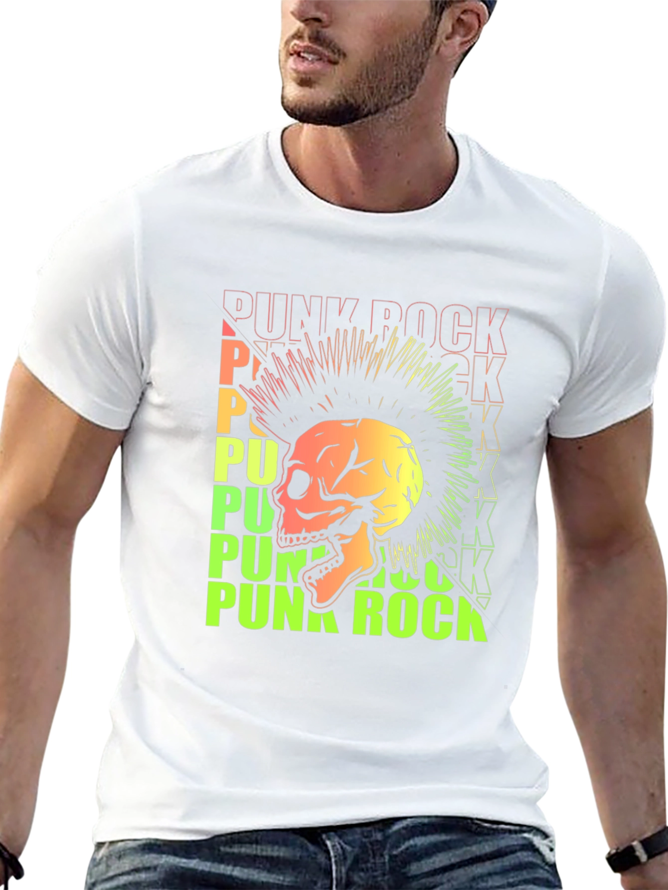 Punk Rock Skull Graphic Tee - Edgy Style