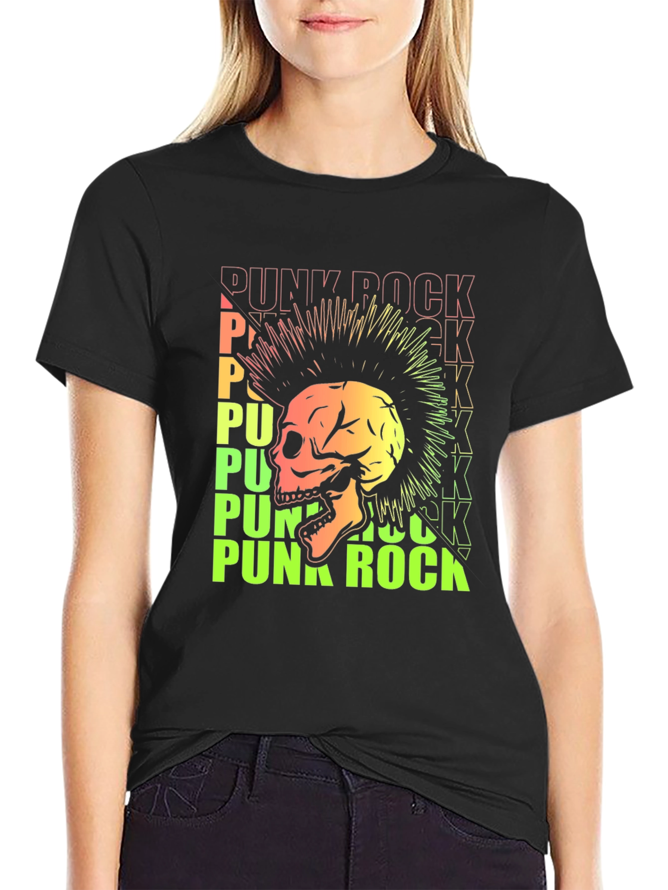 Punk Rock Skull Graphic Tee - Edgy Style