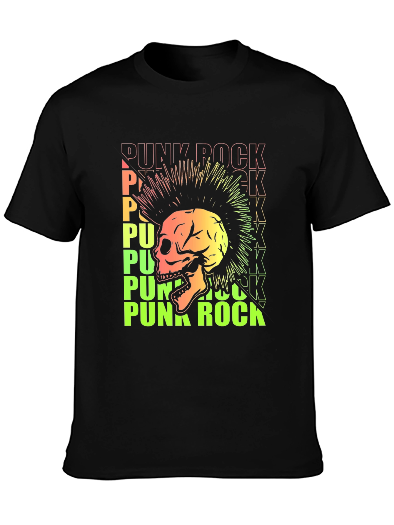 Punk Rock Skull Graphic Tee - Edgy Style