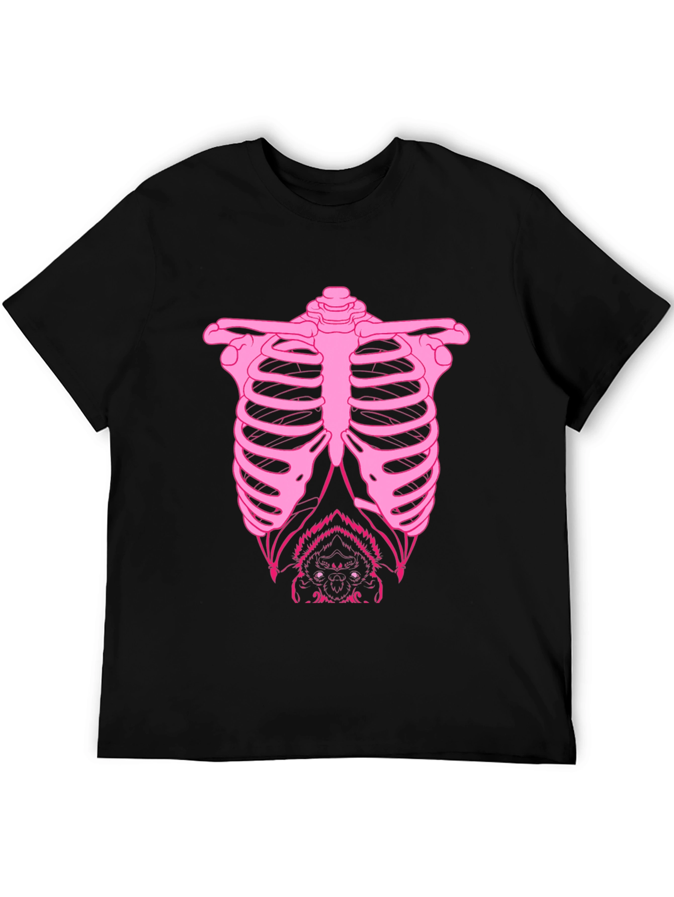 Bat Ribcage Graphic Tee - Black