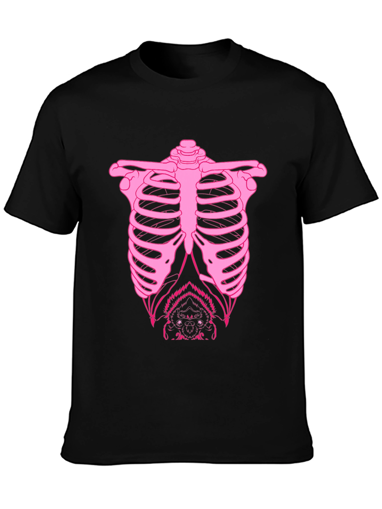 Bat Ribcage Graphic Tee - Black