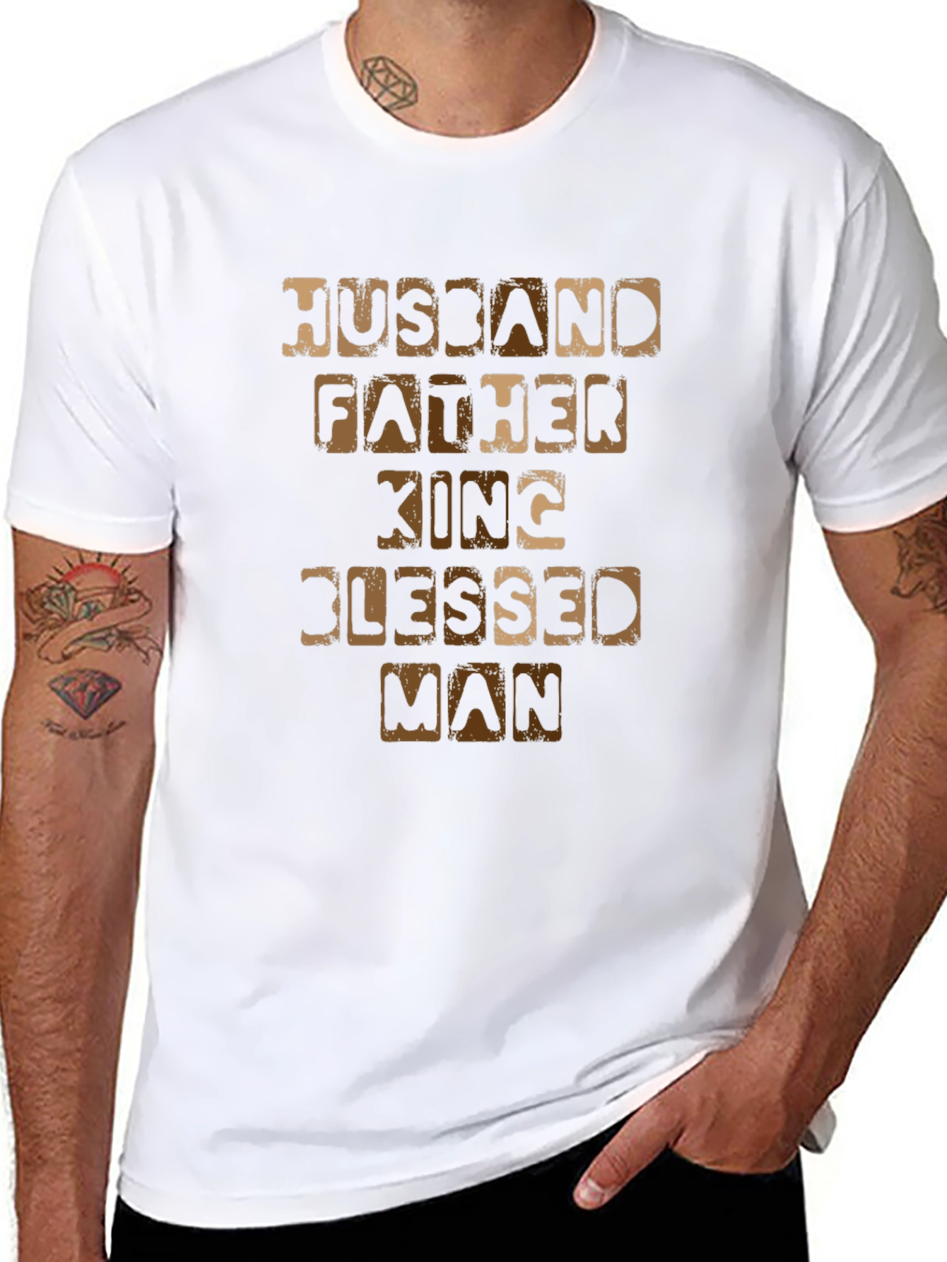 Husband Father King Blessed Man T-Shirt