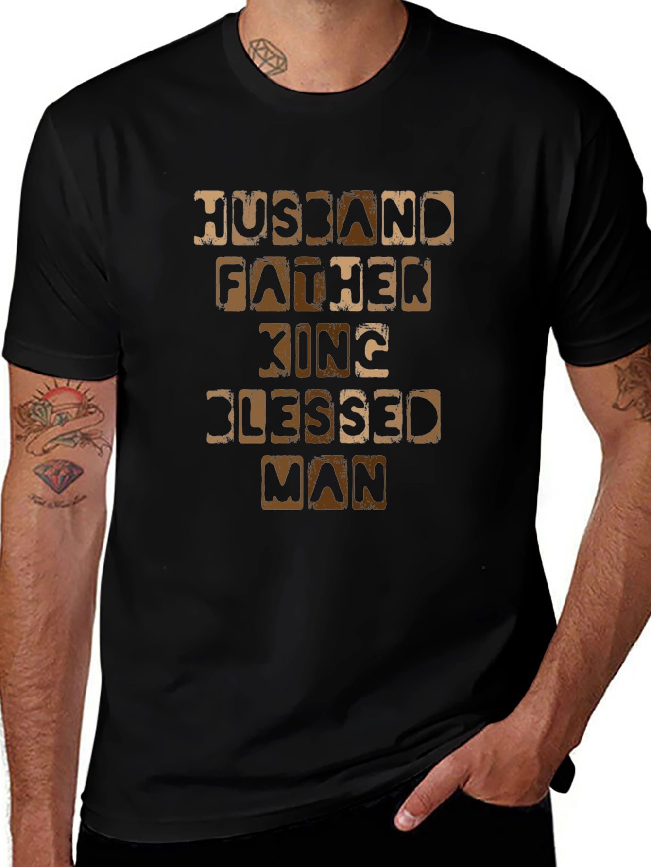 Husband Father King Blessed Man T-Shirt