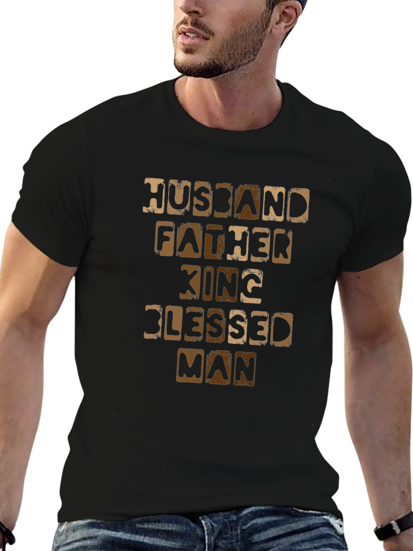 Husband Father King Blessed Man T-Shirt