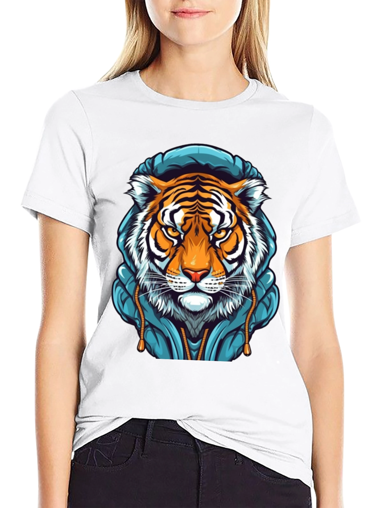 Tiger Hoodie T-Shirt - Cool Graphic Tee