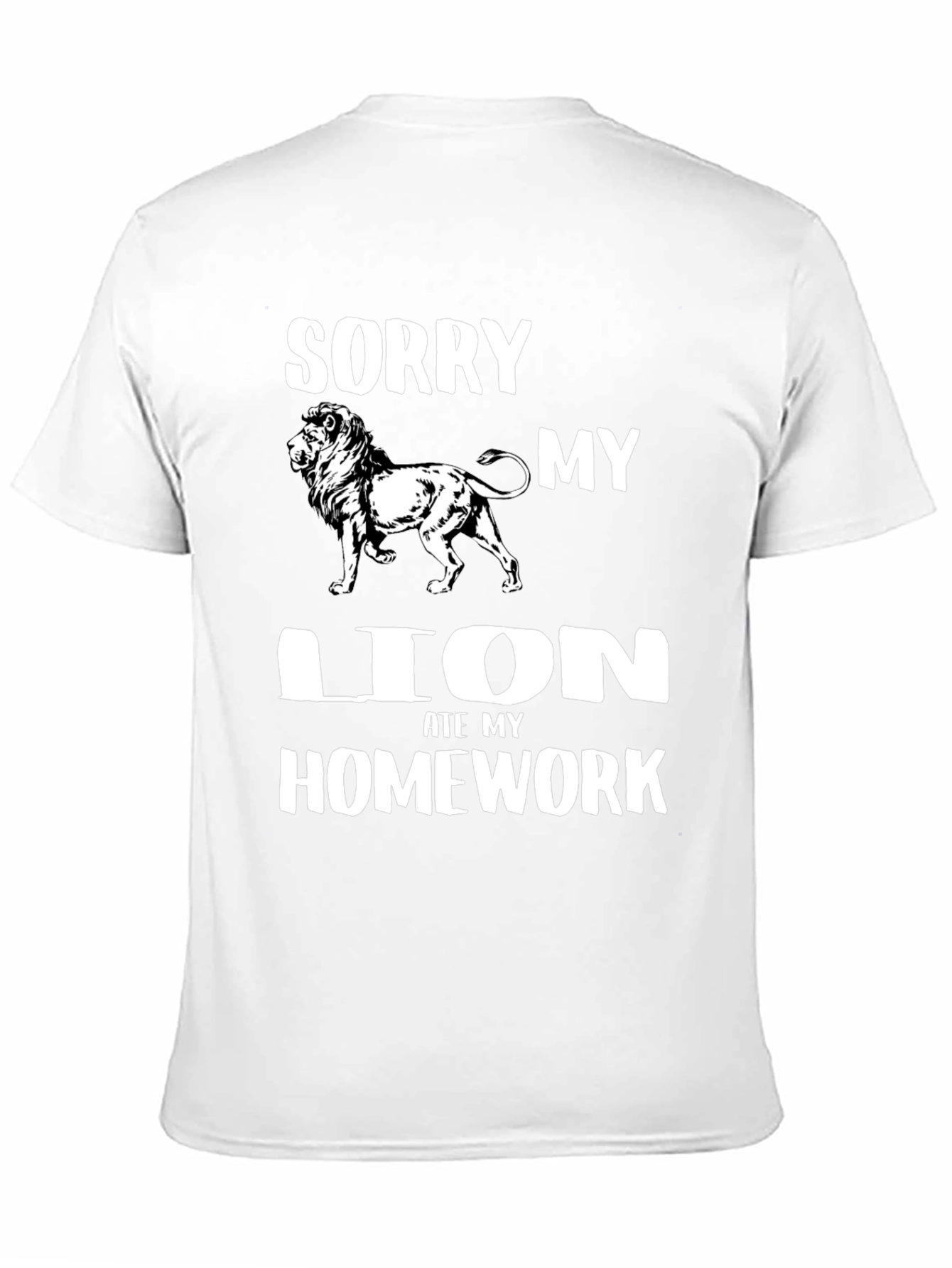 Sorry My Lion Ate Homework Black T-Shirt