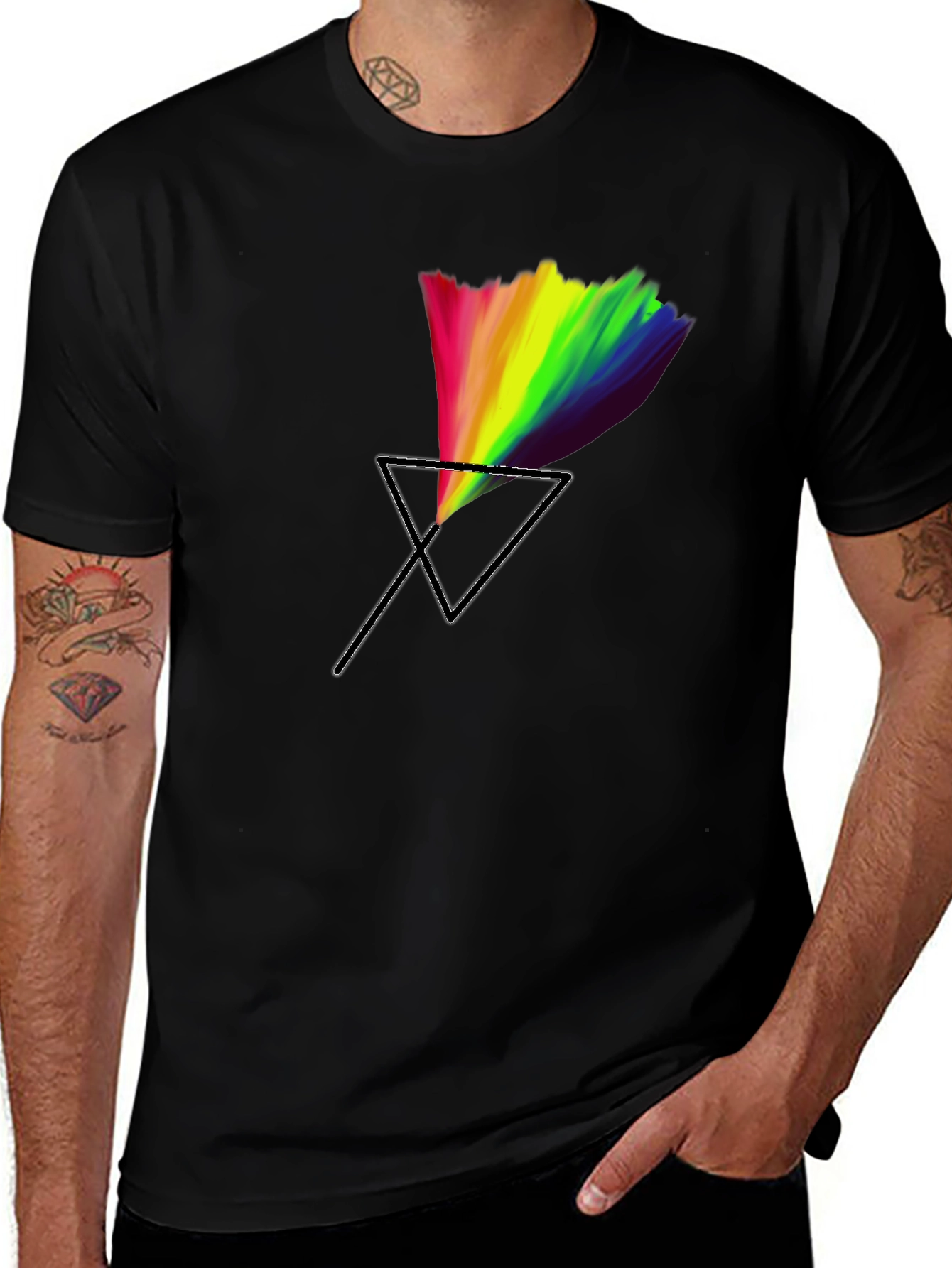 Prism Graphic Tee - Black Cotton Blend