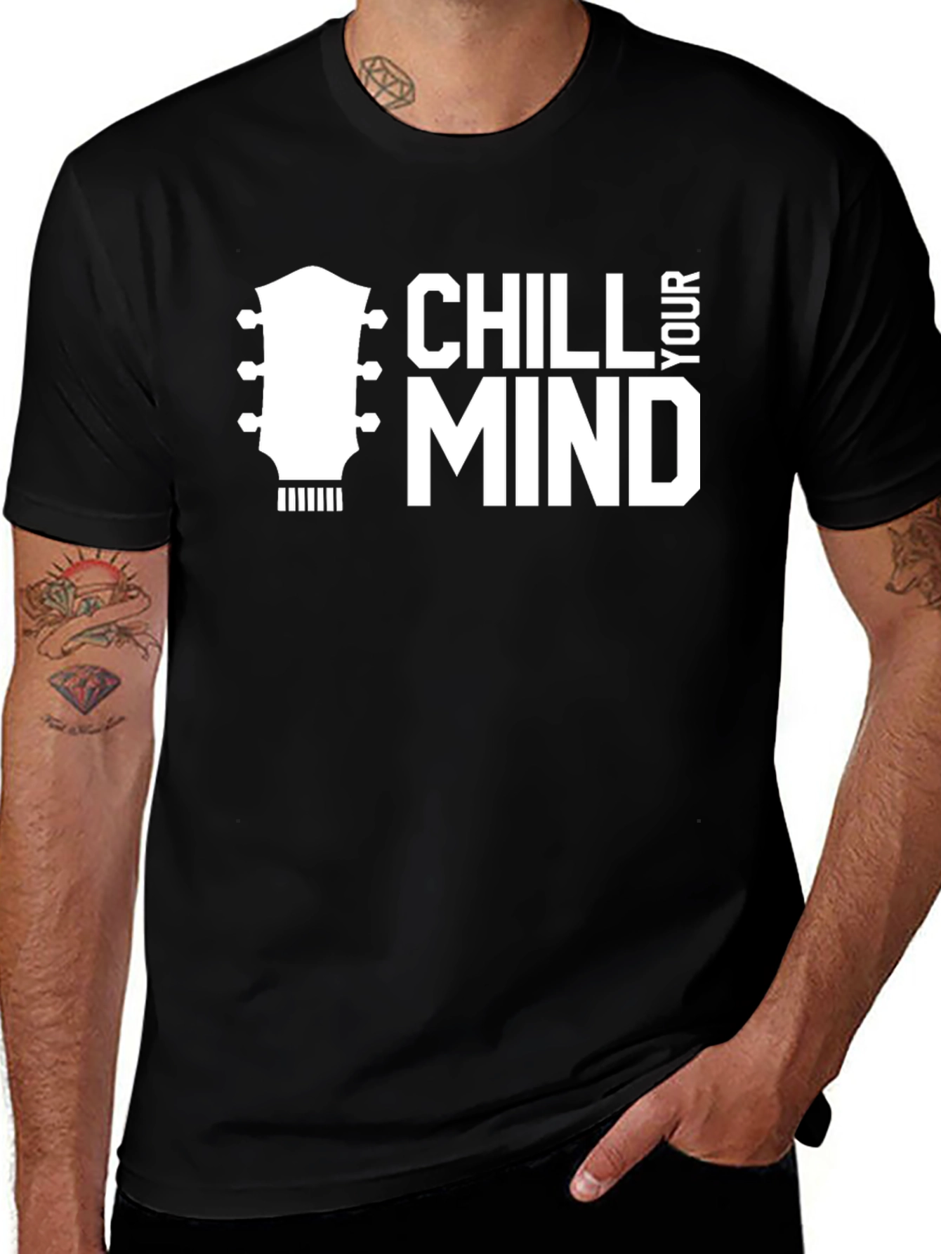 Chill Your Mind Guitar T-Shirt - Black