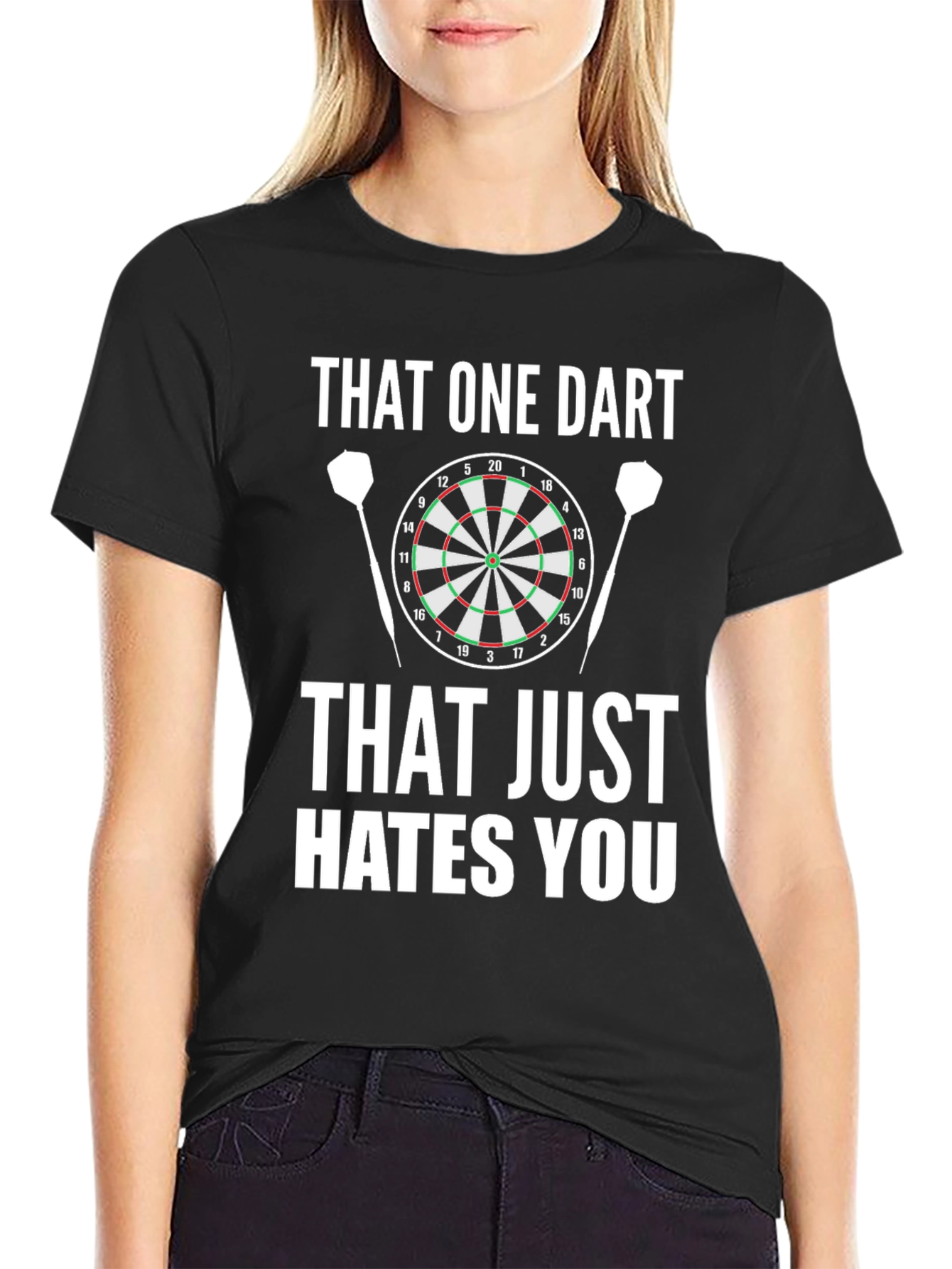 That One Dart Hates You Black Graphic Tee