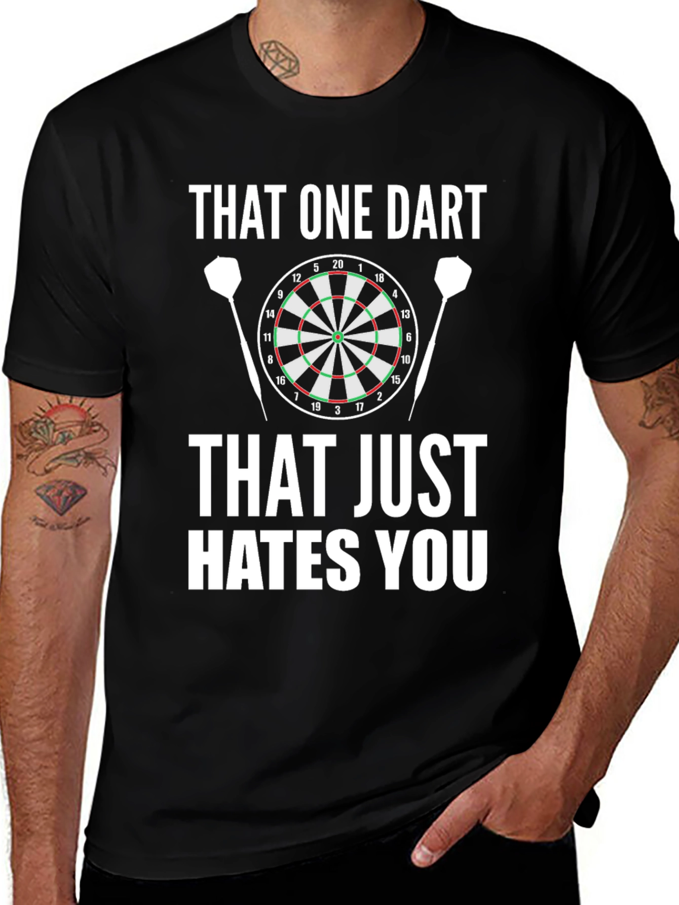 That One Dart Hates You Black Graphic Tee