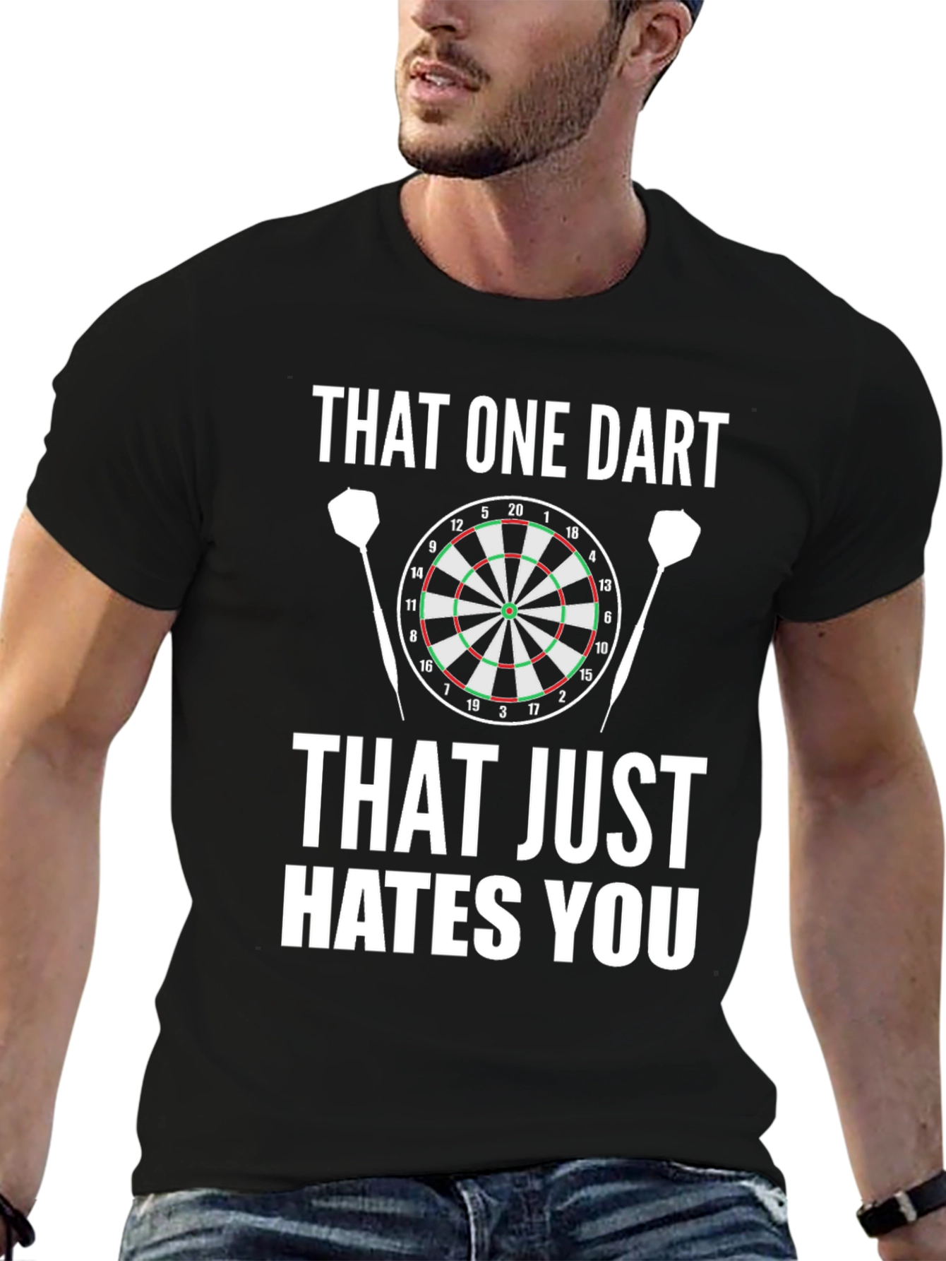 That One Dart Hates You Black Graphic Tee