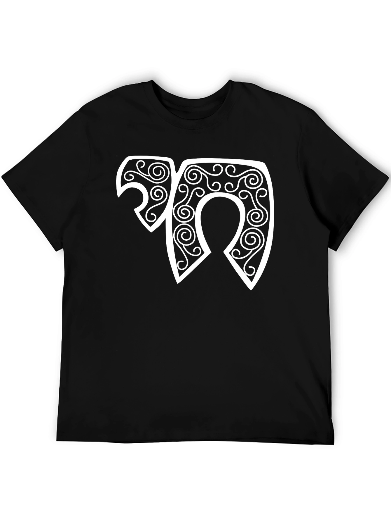 Unique Swirl Design Black T-Shirt