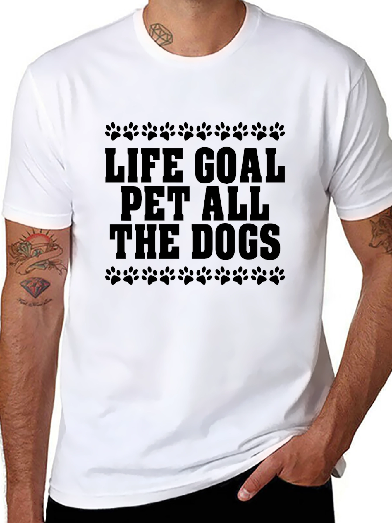 Life Goal Pet All The Dogs Black T-Shirt