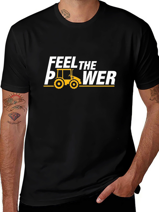 Feel the Power Tractor T-Shirt - Black