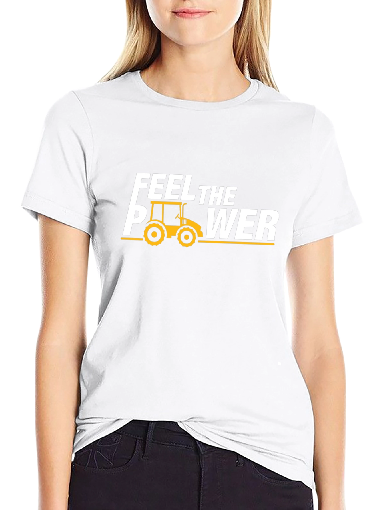 Feel the Power Tractor T-Shirt - Black