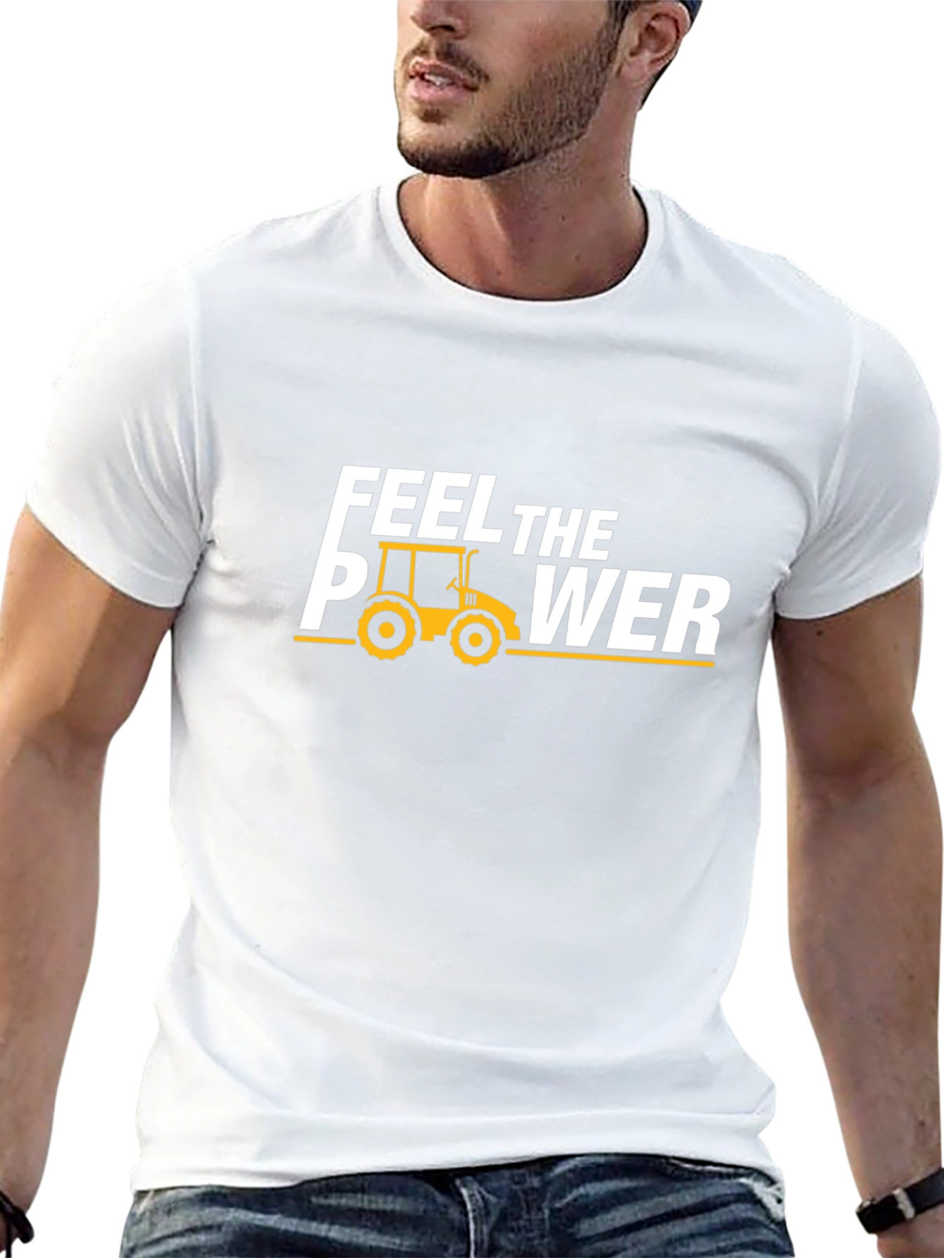 Feel the Power Tractor T-Shirt - Black