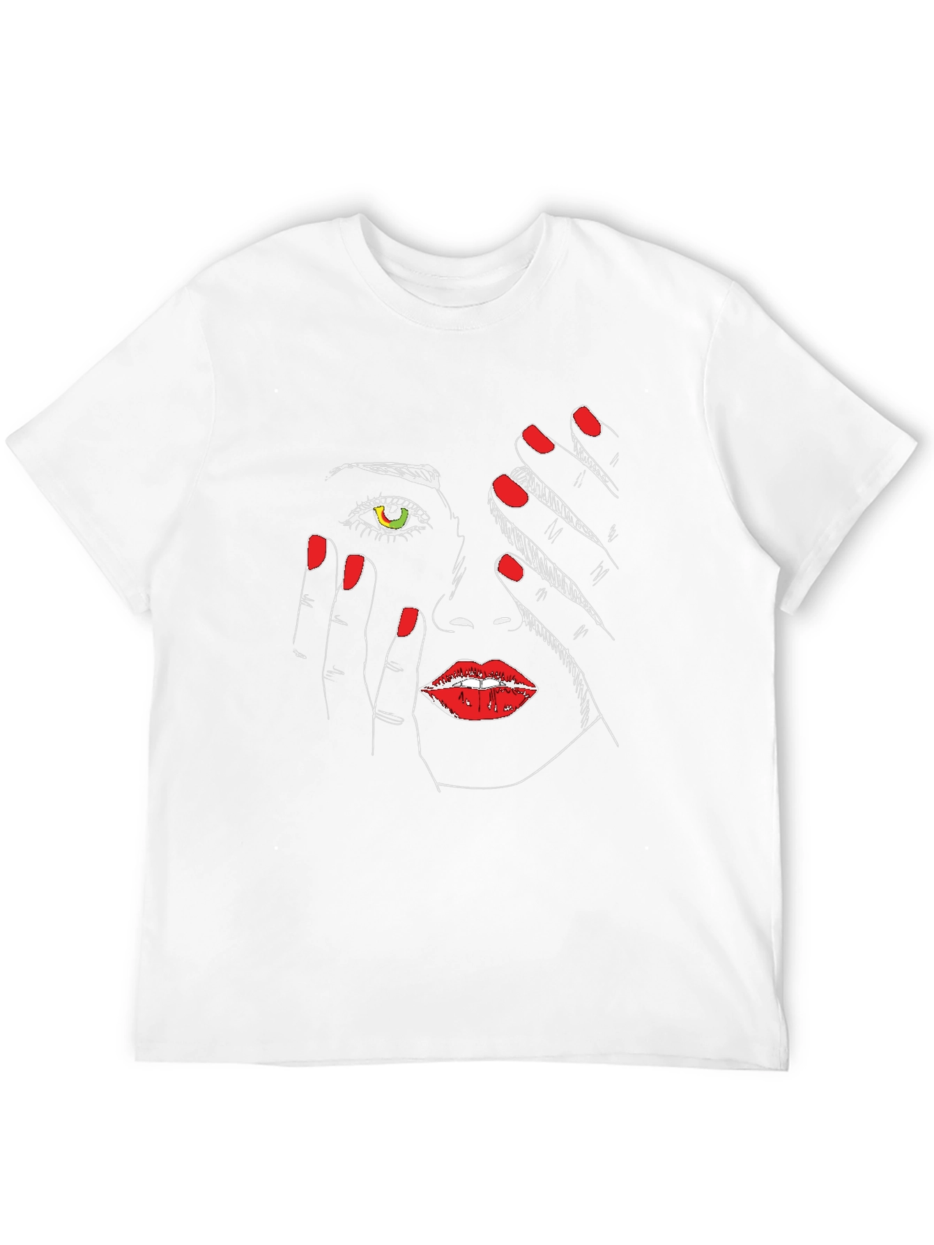 Abstract Face Graphic Tee - Stylish Black T-Shirt
