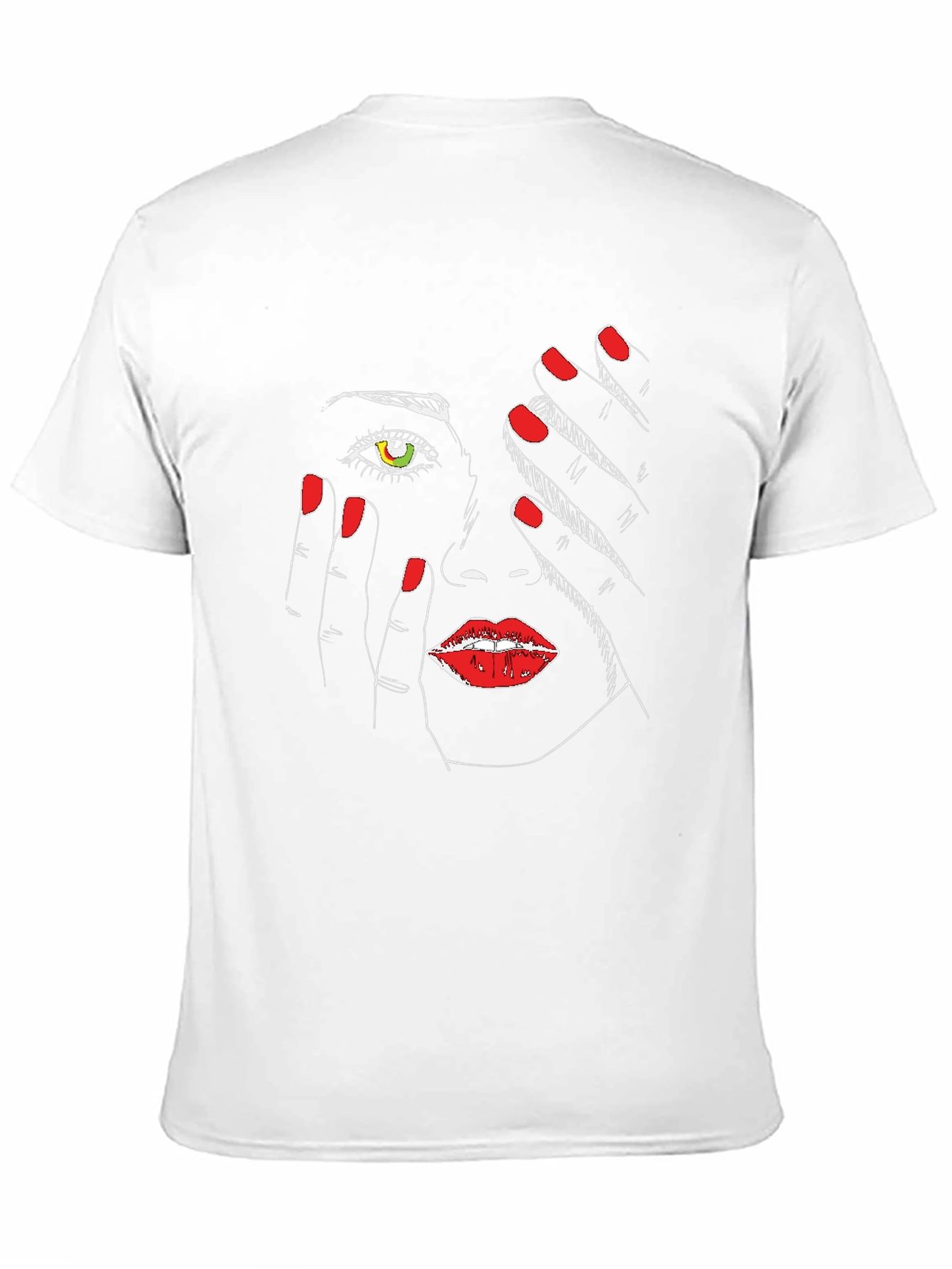 Abstract Face Graphic Tee - Stylish Black T-Shirt