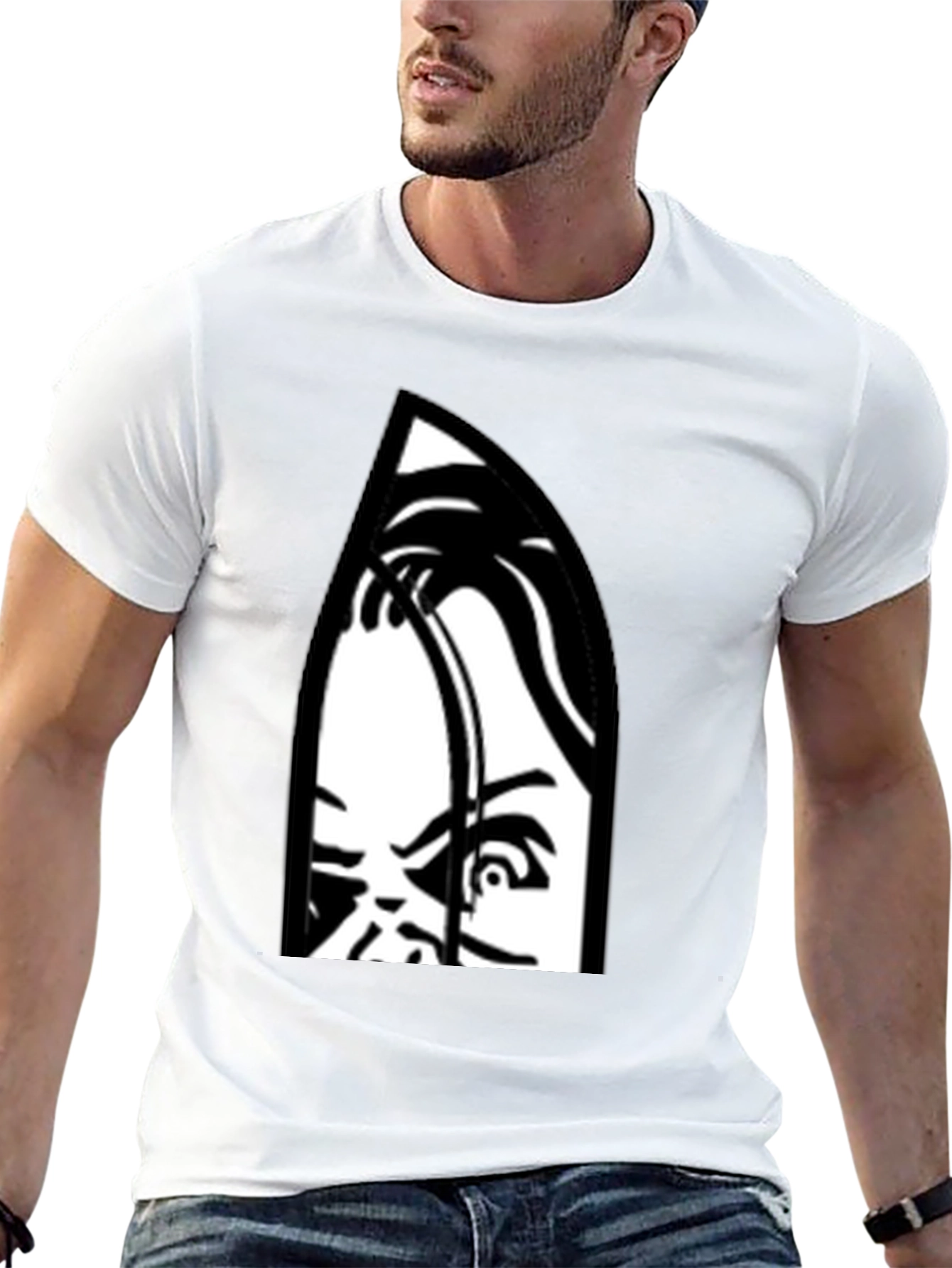 Creepy Doll Graphic Print Black T-Shirt