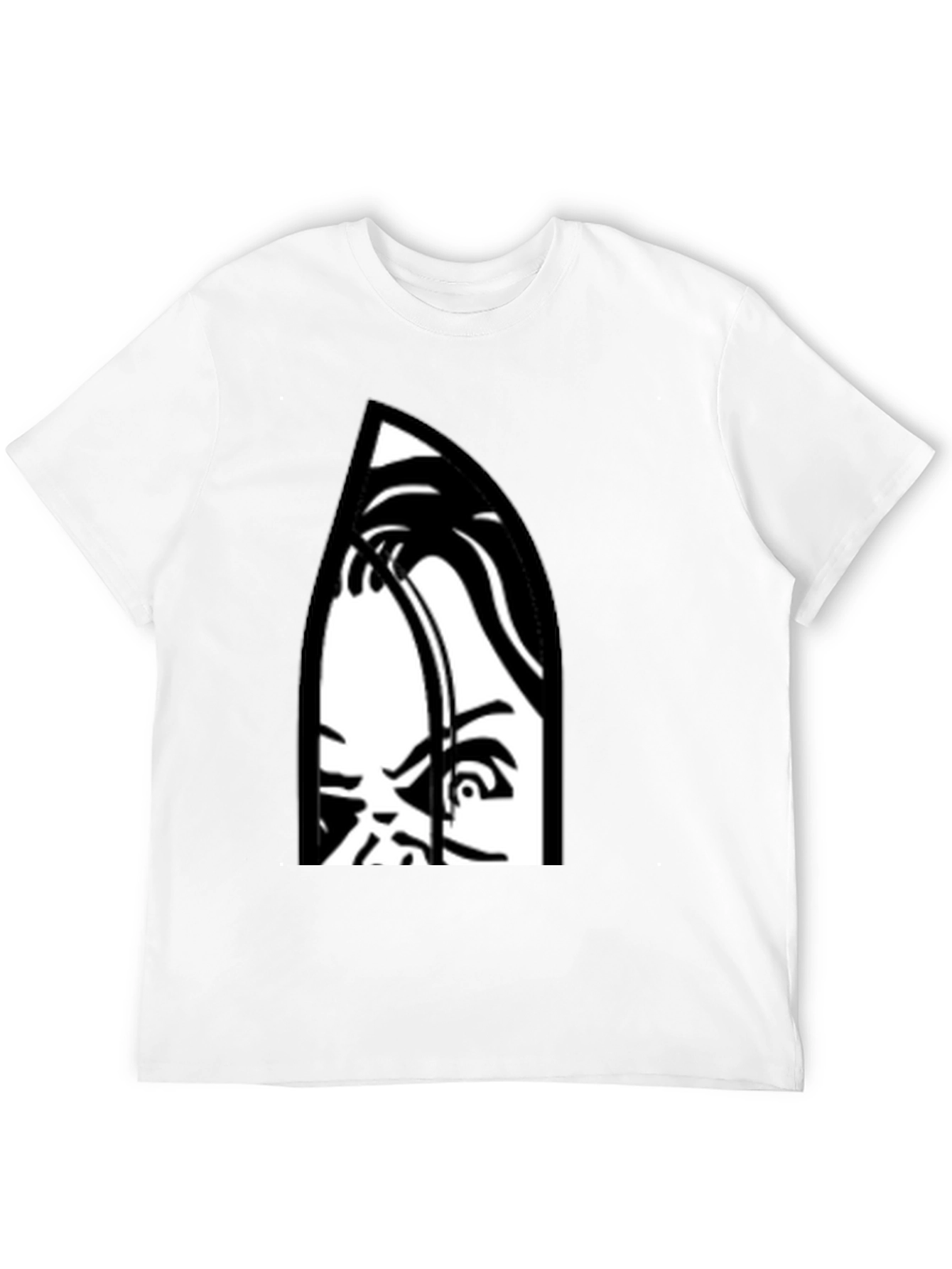 Creepy Doll Graphic Print Black T-Shirt