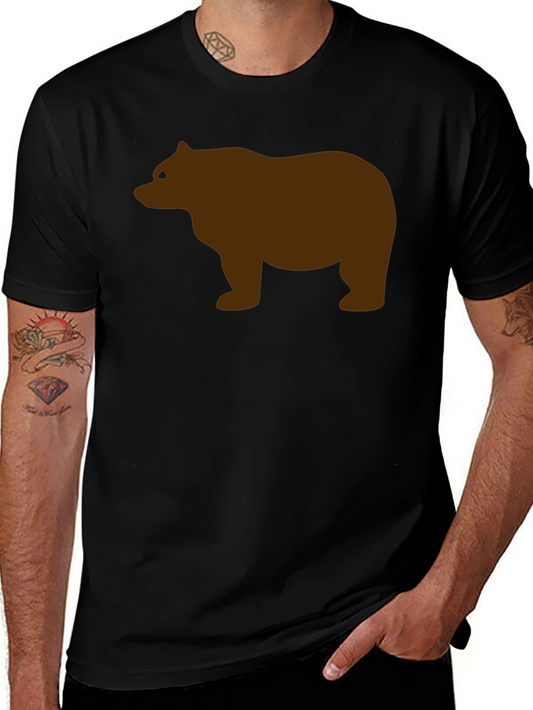 Mens Black Bear Graphic Tee - Casual Style