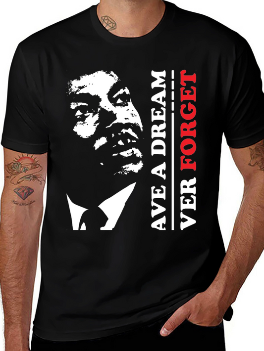 Martin Luther King Jr. Never Forget Black T-Shirt