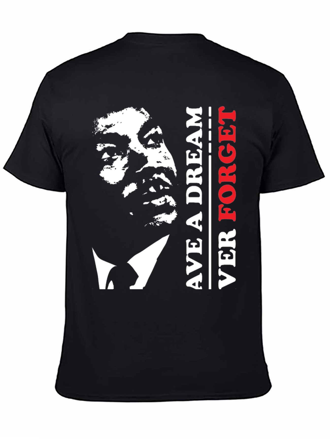 Martin Luther King Jr. Never Forget Black T-Shirt