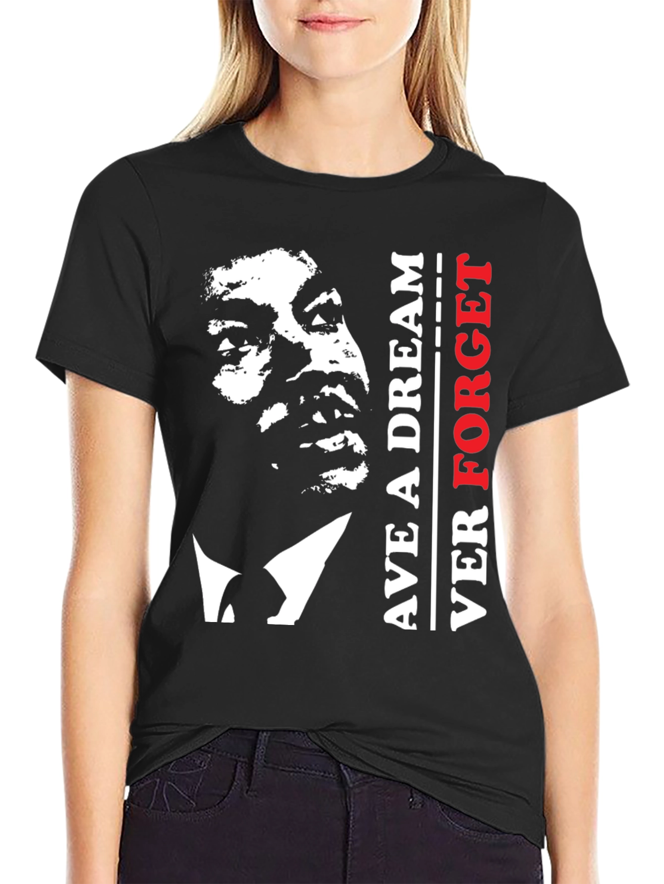Martin Luther King Jr. Never Forget Black T-Shirt