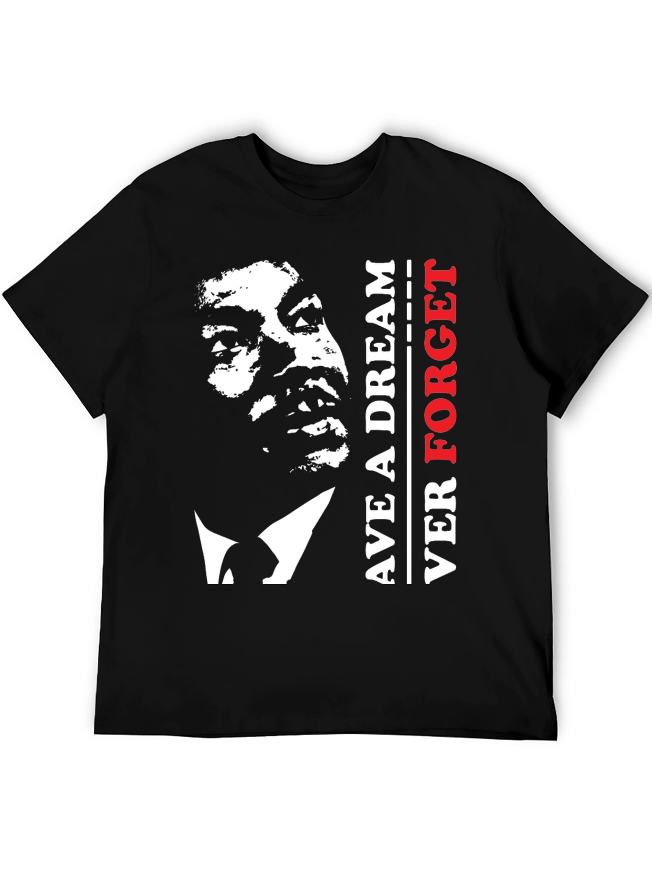 Martin Luther King Jr. Never Forget Black T-Shirt