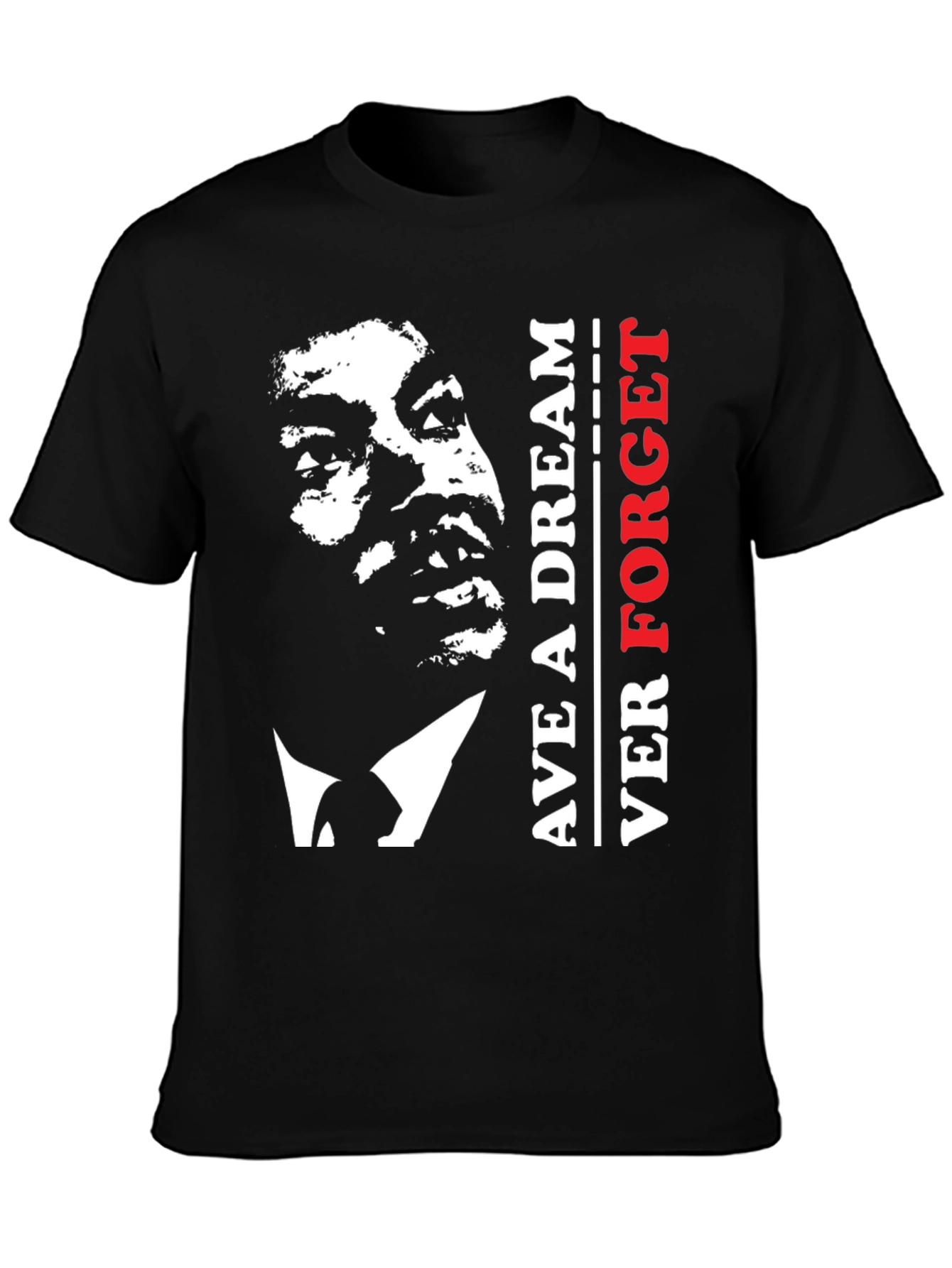 Martin Luther King Jr. Never Forget Black T-Shirt