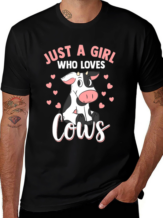 Just a Girl Who Loves Cows Graphic T-Shirt