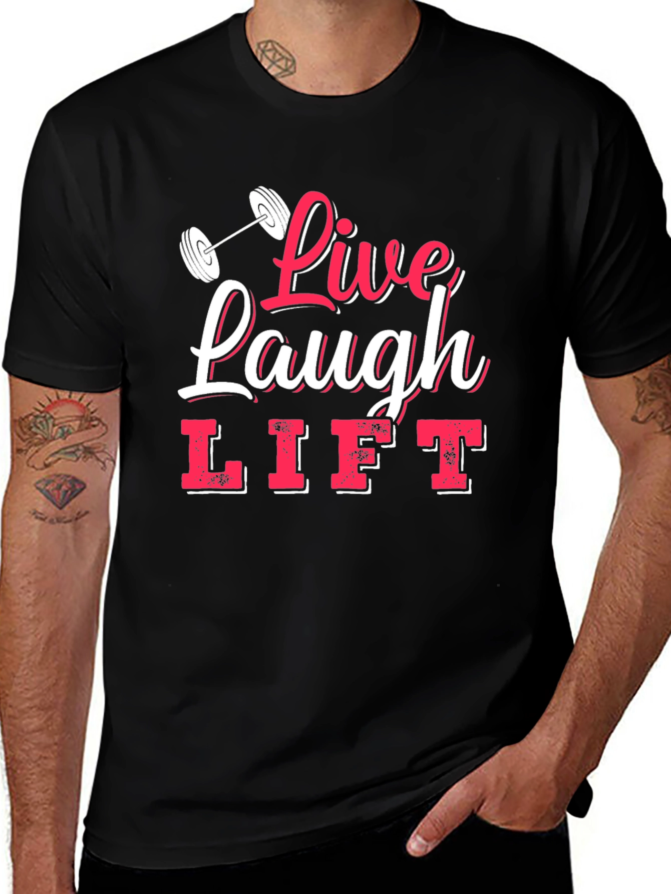 Live Laugh Lift Black Graphic Tee