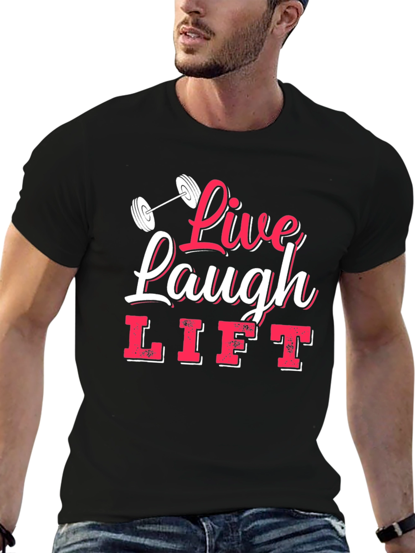 Live Laugh Lift Black Graphic Tee