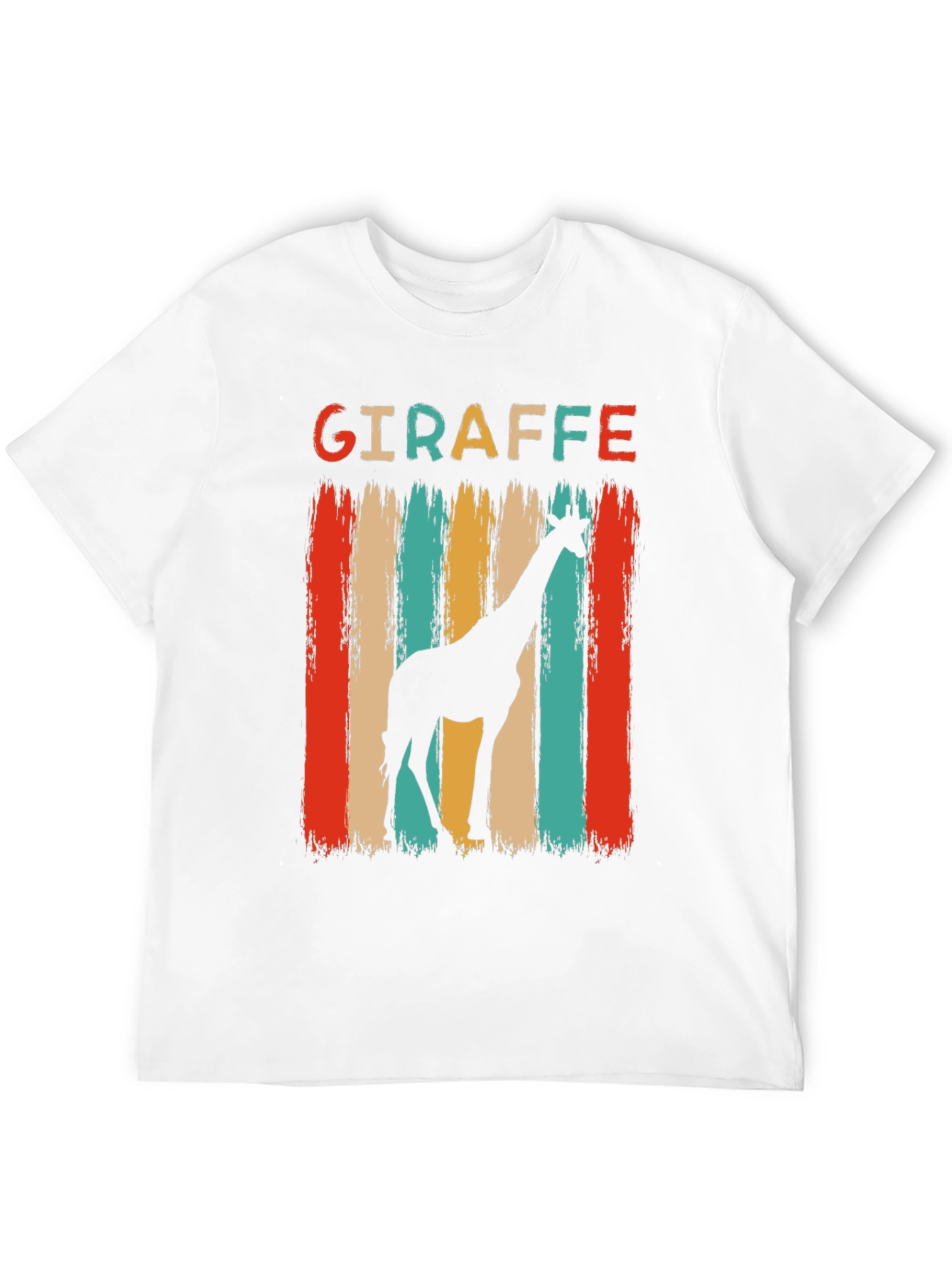 Retro Giraffe Graphic Tee - Mens Black T-Shirt
