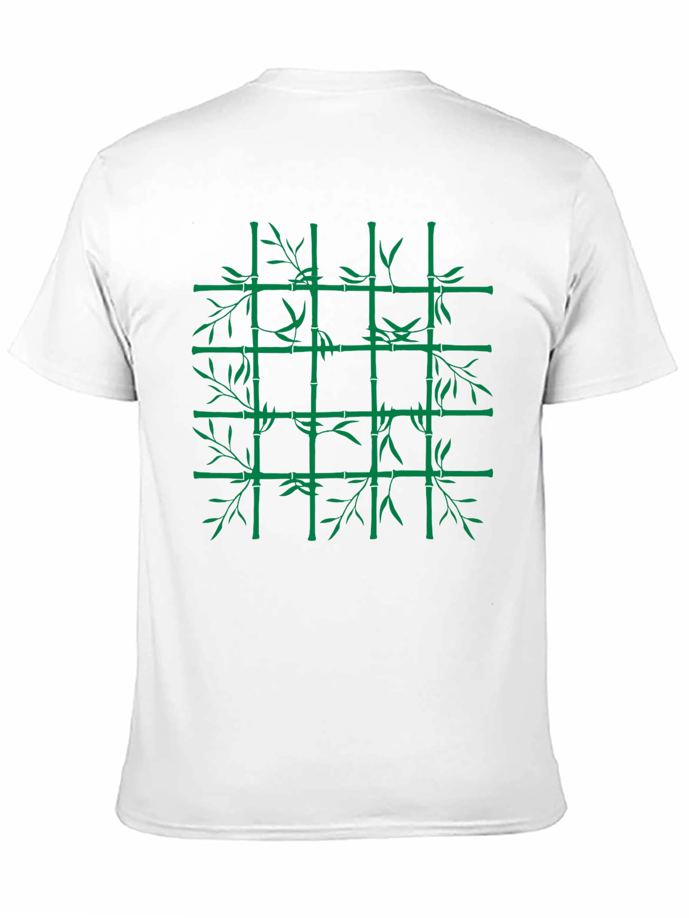 Bamboo Grid Graphic Tee - Nature Inspired Style