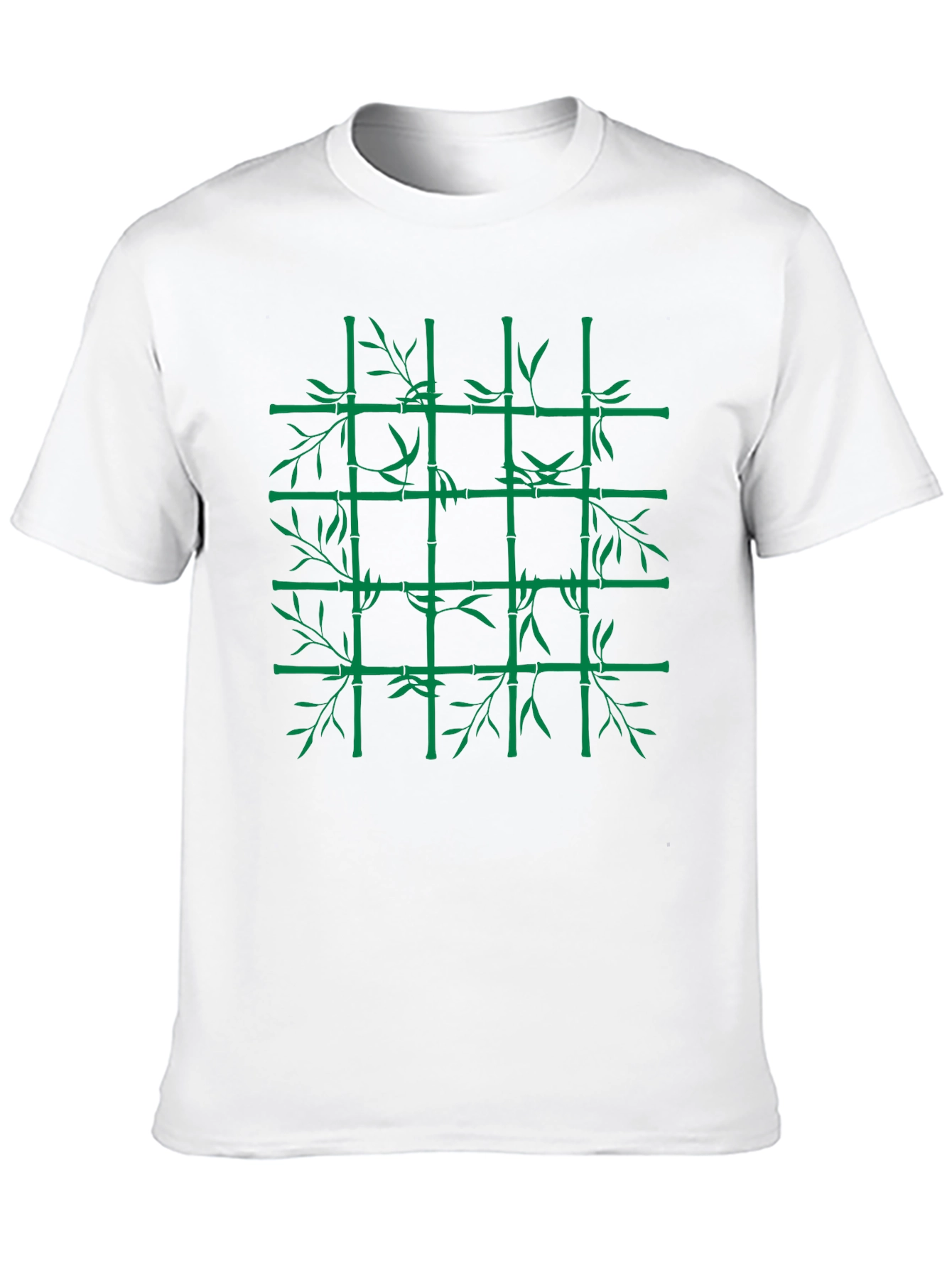Bamboo Grid Graphic Tee - Nature Inspired Style
