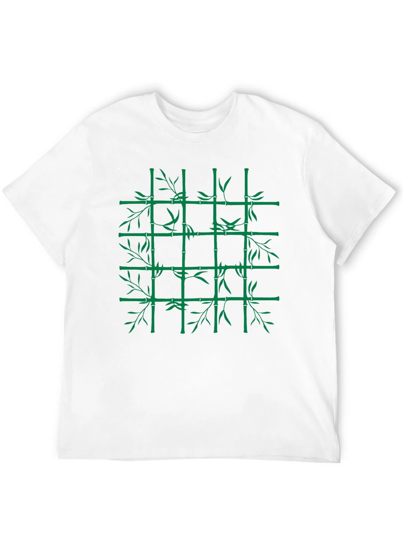 Bamboo Grid Graphic Tee - Nature Inspired Style